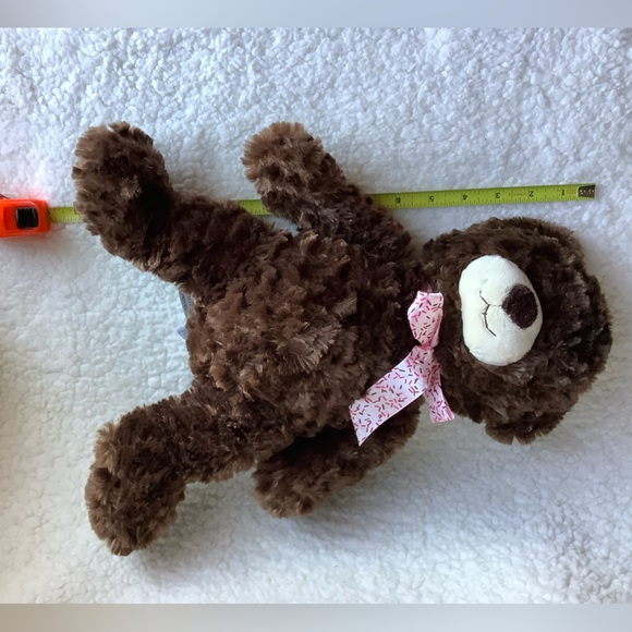 GANZ 16 inch Sprinkles Brown Bear with Bow Plush Stuffed Animal Toy - Picture 7 of 7